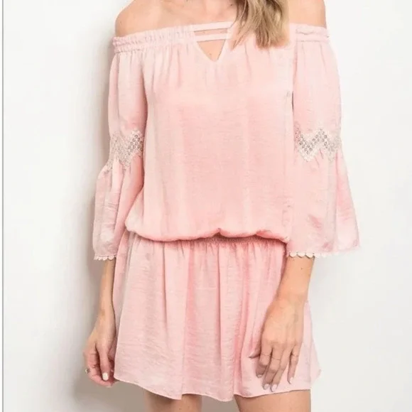 MWT Dance & Marvel Breezy Off Shoulder Babydoll Mini Dress - Picture 1 of 11